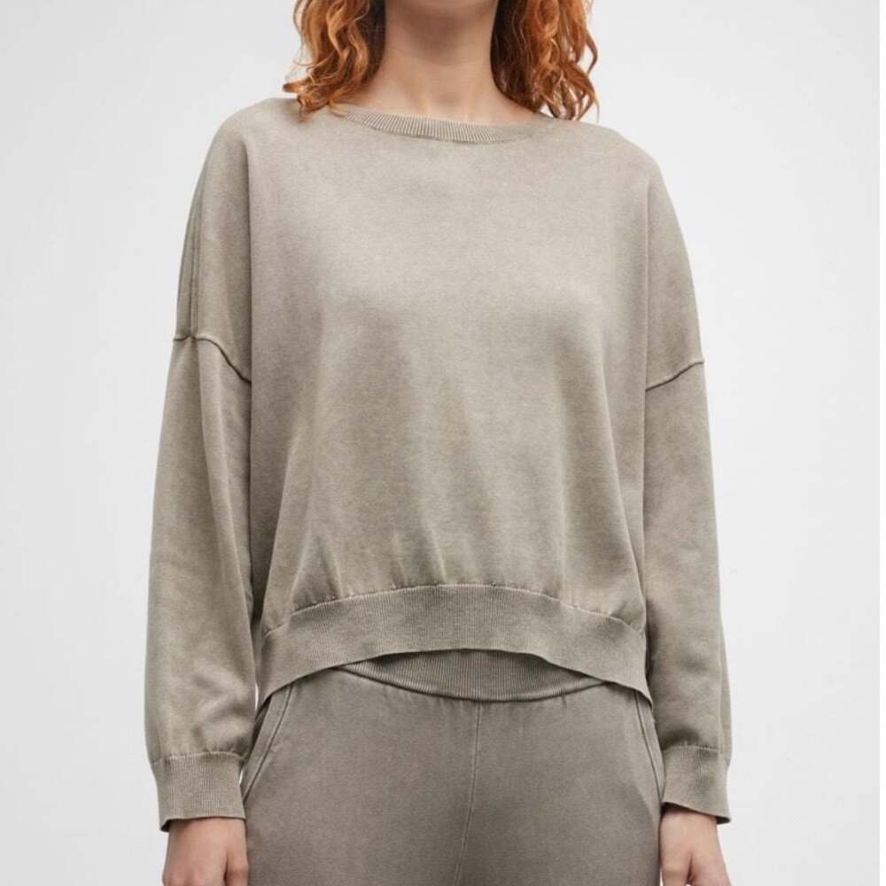 NWOT BAREFOOT DREAMS Sunbleached Crewneck Pullover In Beach Rock, size L